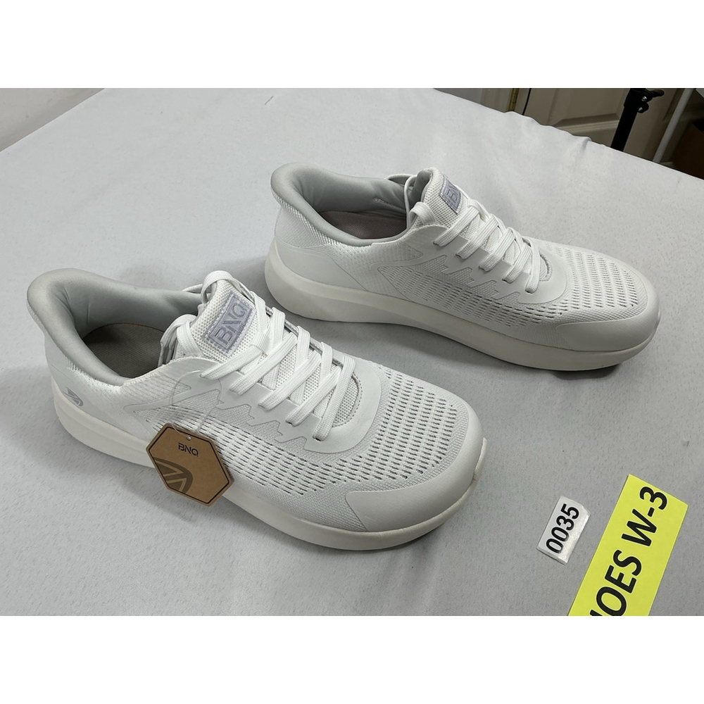 Men’s NWT BNQ Wide Lace Up Sneakers Us 11 White Mesh - Picture 2 of 8